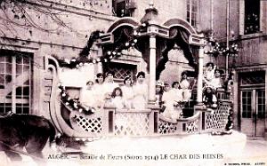 ALGER - BATAILLE DE FLEURS - CHAR DES REINES - 1914